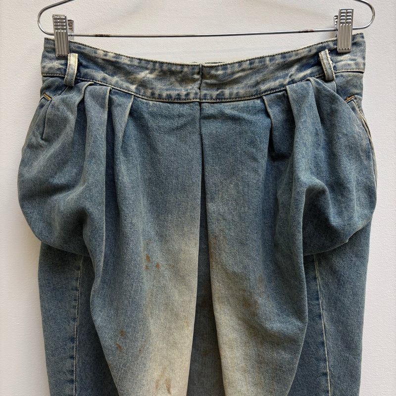 SS22 Maison Margiela Pleated Denim Midi Skirt