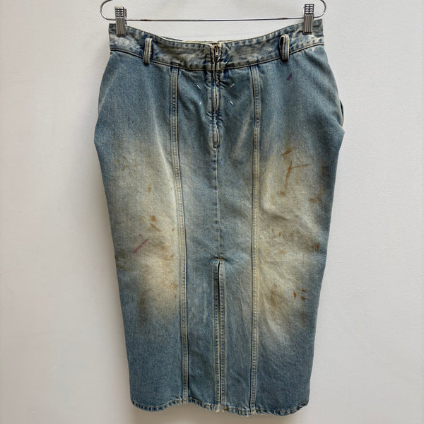 SS22 Maison Margiela Pleated Denim Midi Skirt