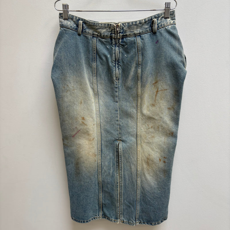 SS22 Maison Margiela Pleated Denim Midi Skirt