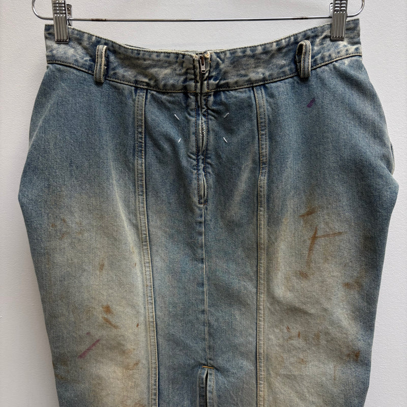 SS22 Maison Margiela Pleated Denim Midi Skirt