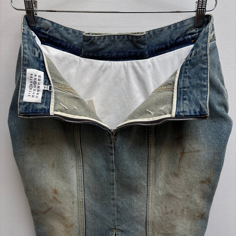 SS22 Maison Margiela Pleated Denim Midi Skirt