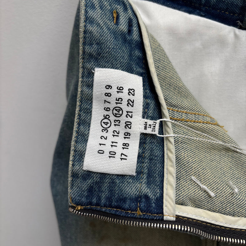 SS22 Maison Margiela Pleated Denim Midi Skirt