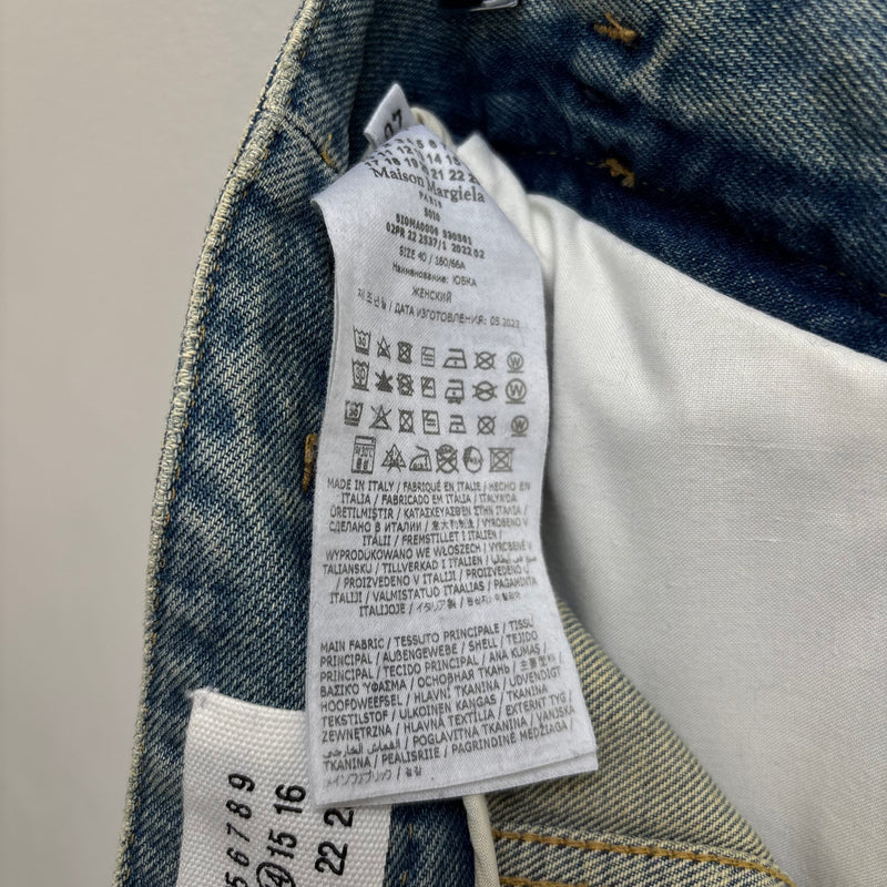 SS22 Maison Margiela Pleated Denim Midi Skirt