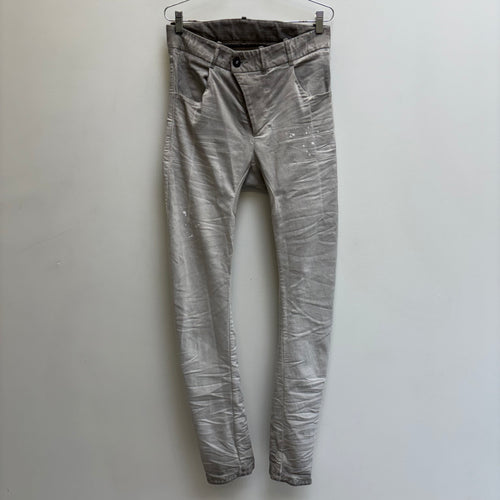 11 BY BORIS BIDJAN SABERI FADED SILVER J-CUT JEANS