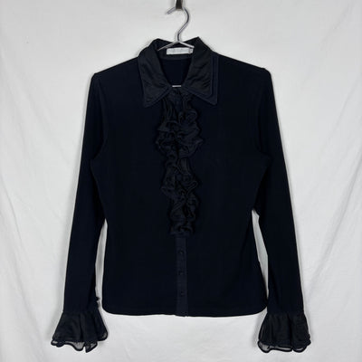 Anne Fontaine Ruffle Button Up Blouse