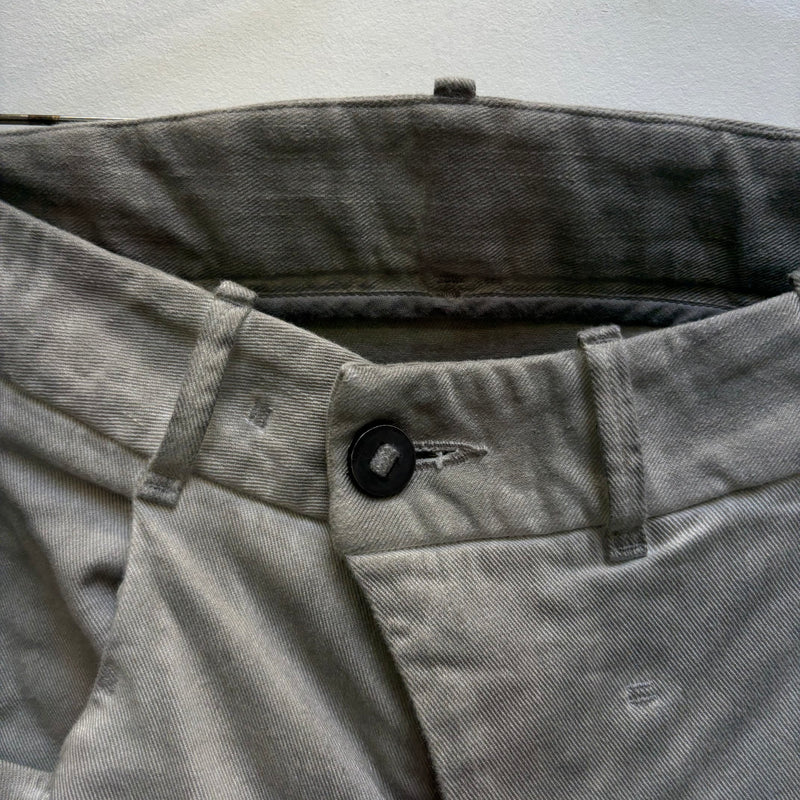 11 BY BORIS BIDJAN SABERI FADED SILVER J-CUT JEANS