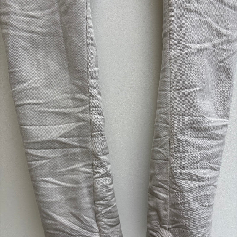 11 BY BORIS BIDJAN SABERI FADED SILVER J-CUT JEANS