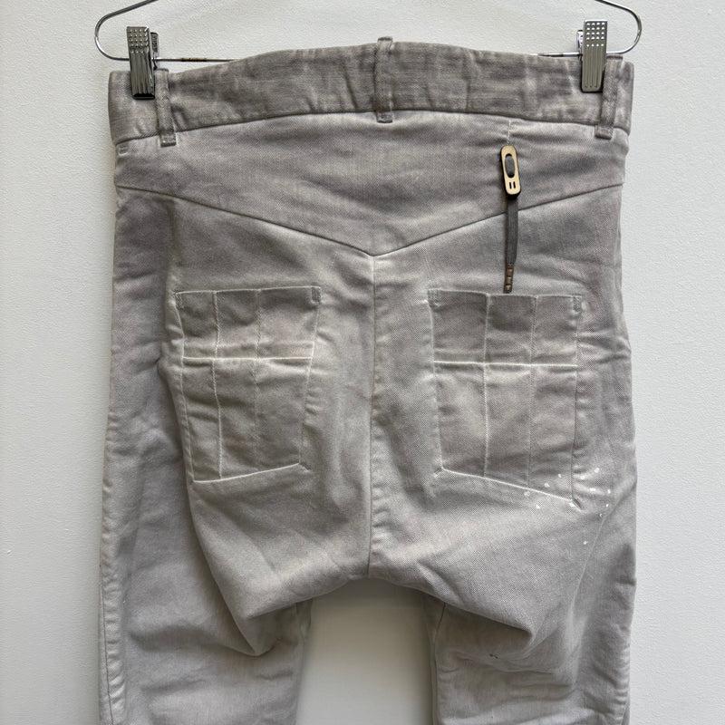 11 BY BORIS BIDJAN SABERI FADED SILVER J-CUT JEANS