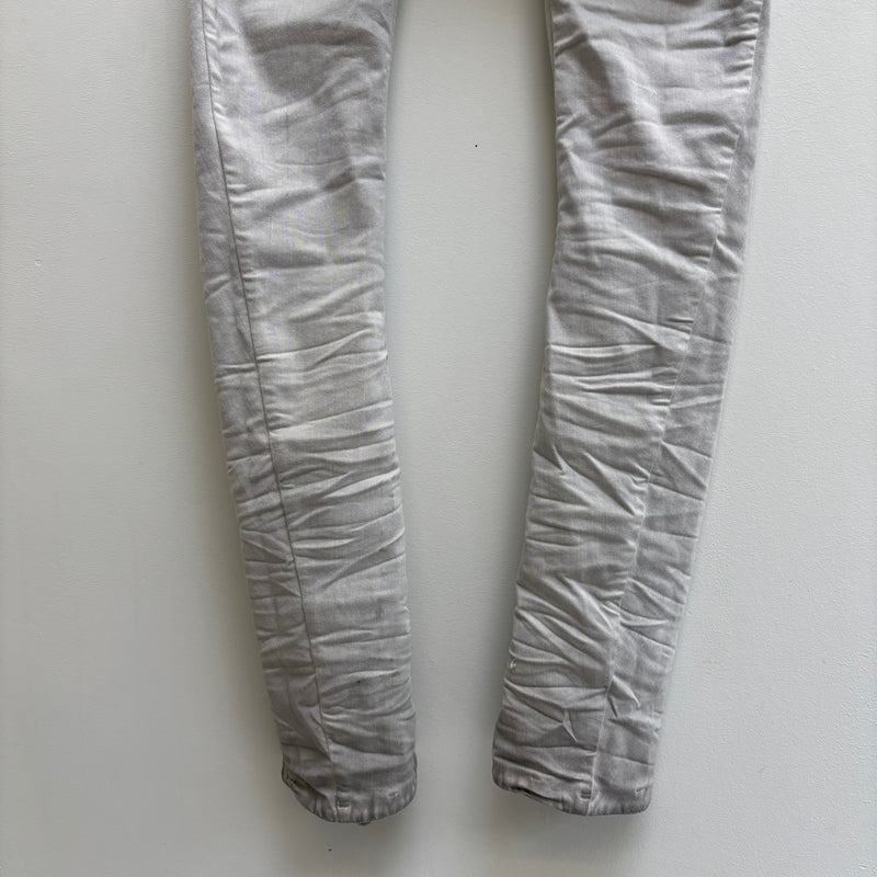 11 BY BORIS BIDJAN SABERI FADED SILVER J-CUT JEANS