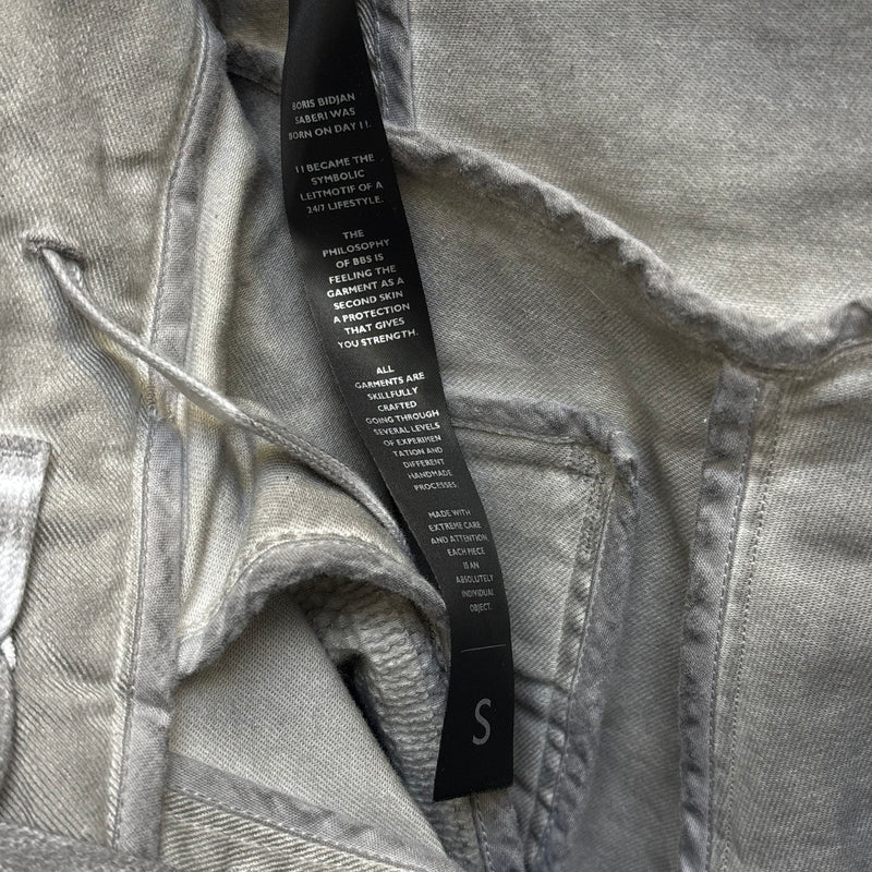 11 BY BORIS BIDJAN SABERI FADED SILVER J-CUT JEANS