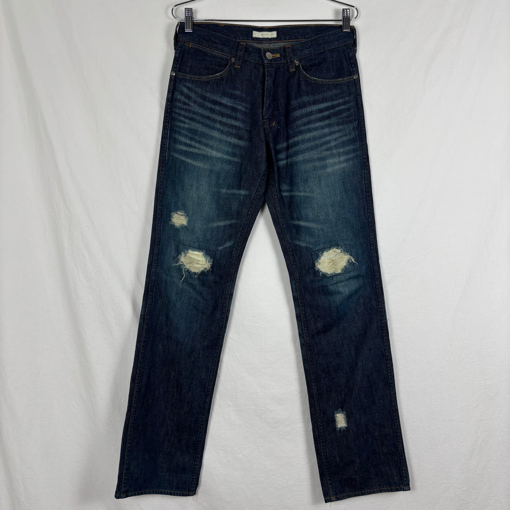 00s Number (N)ine Dark Wash Ripped Knee Jeans