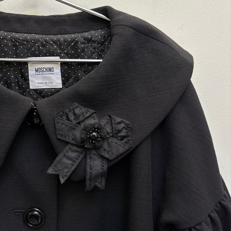 MOSCHINO BOW DETAIL PEACOAT