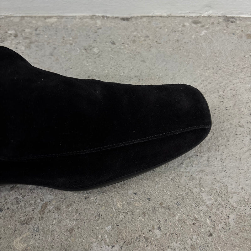 00' Prada Black Suede Loafers