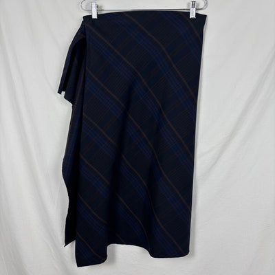 00s Yohji Yamamoto Y's Wool Plaid Wrap Maxi Skirt