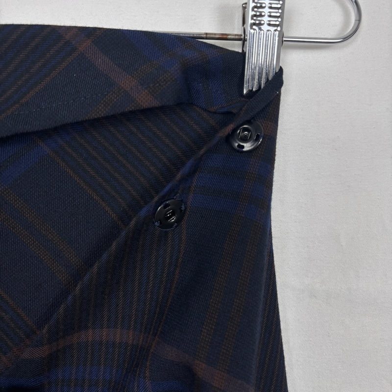 00s Yohji Yamamoto Y's Wool Plaid Wrap Maxi Skirt