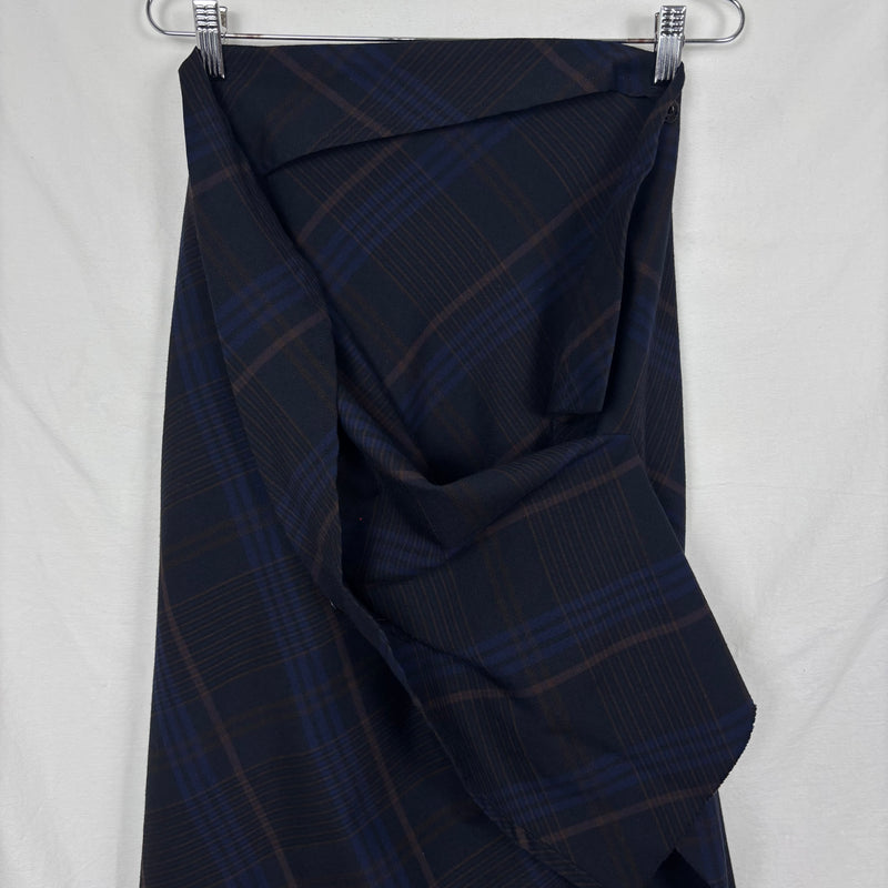 00s Yohji Yamamoto Y's Wool Plaid Wrap Maxi Skirt