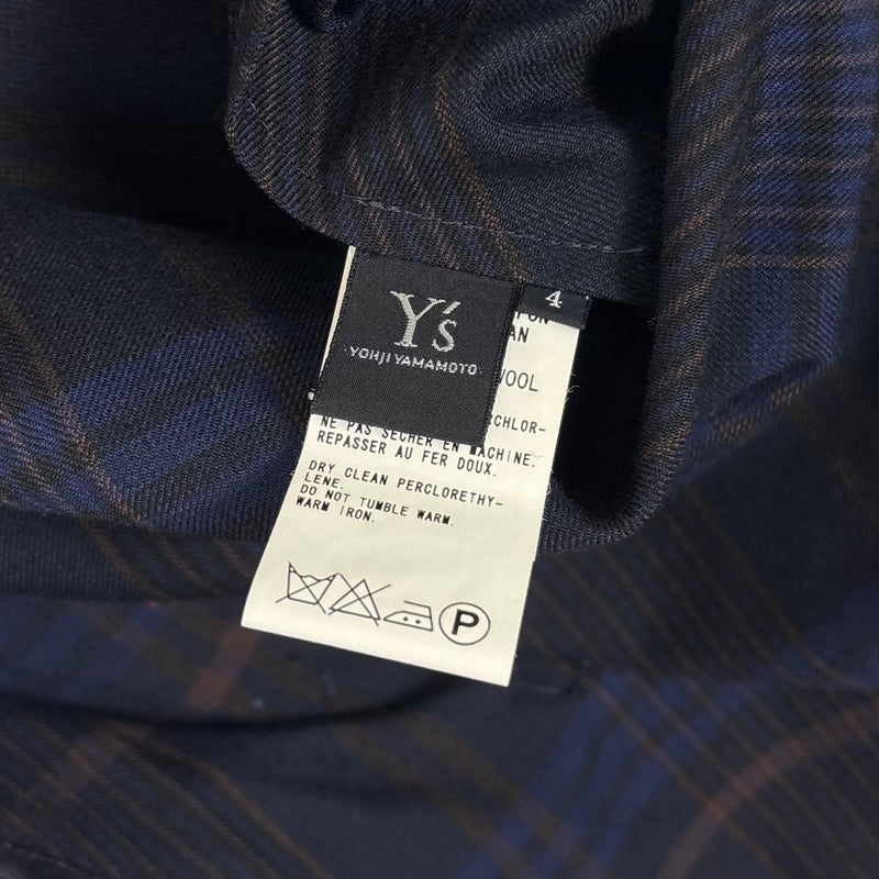 00s Yohji Yamamoto Y's Wool Plaid Wrap Maxi Skirt