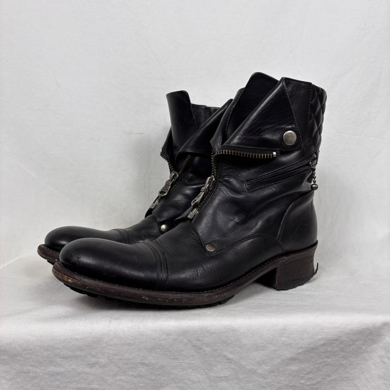 alfredoBANNISTER layered boots y2k・ギャル alfredo bannister double layered boots these black combat