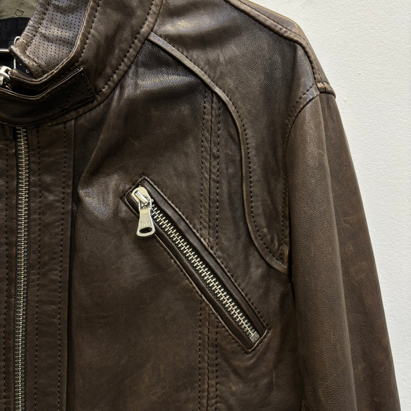 00s Dolce & Gabbana Multi-Pocket Brown Leather Jacket