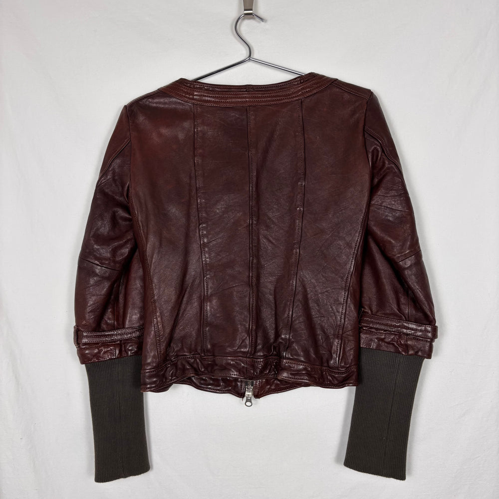 5351 Pour Les Femmes Cropped Leather Jacket