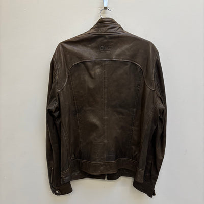00s Dolce & Gabbana Multi-Pocket Brown Leather Jacket