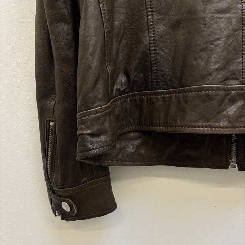 00s Dolce & Gabbana Multi-Pocket Brown Leather Jacket