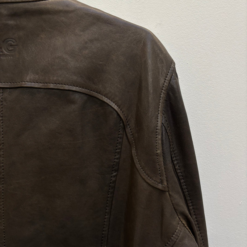 00s Dolce & Gabbana Multi-Pocket Brown Leather Jacket
