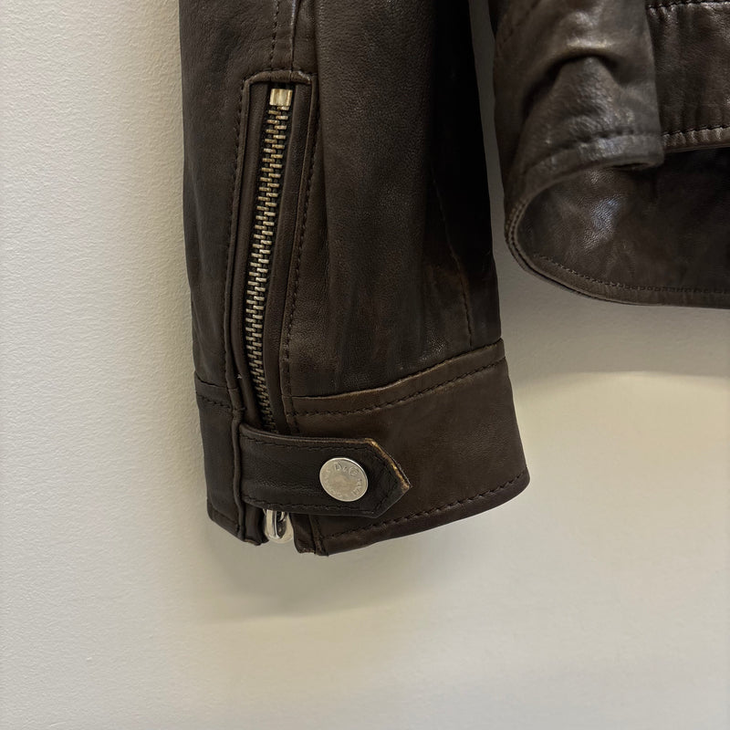 00s Dolce & Gabbana Multi-Pocket Brown Leather Jacket