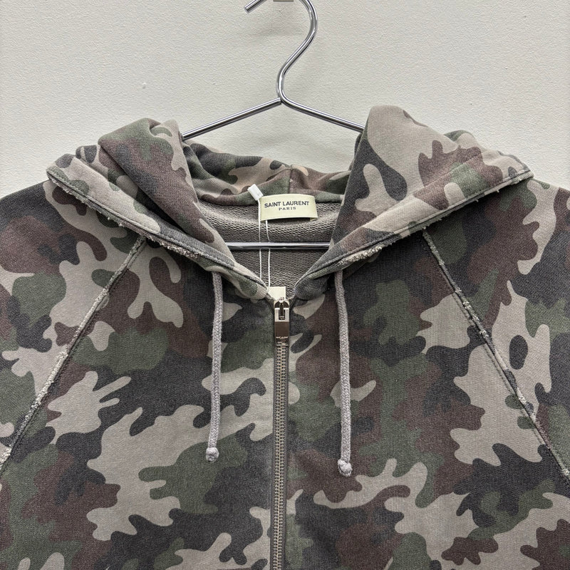 SS15 Yves Saint Laurent Camo Zip Up Hoodie