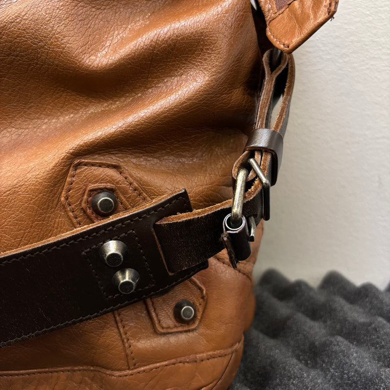 00s Balenciaga Brown Leather Crossbody Bag