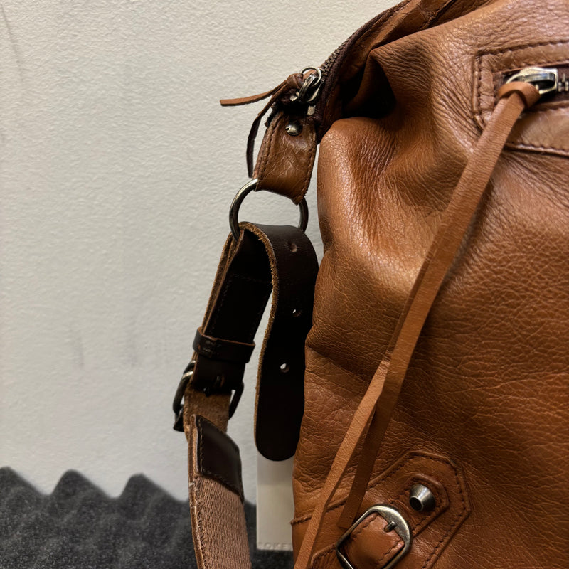 00s Balenciaga Brown Leather Crossbody Bag