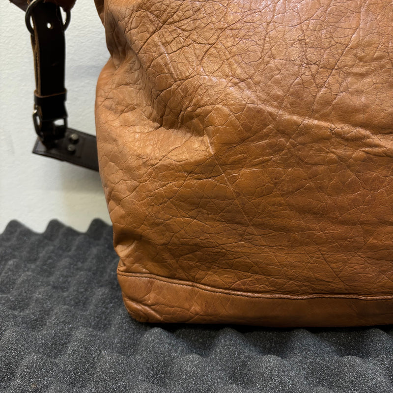 00s Balenciaga Brown Leather Crossbody Bag