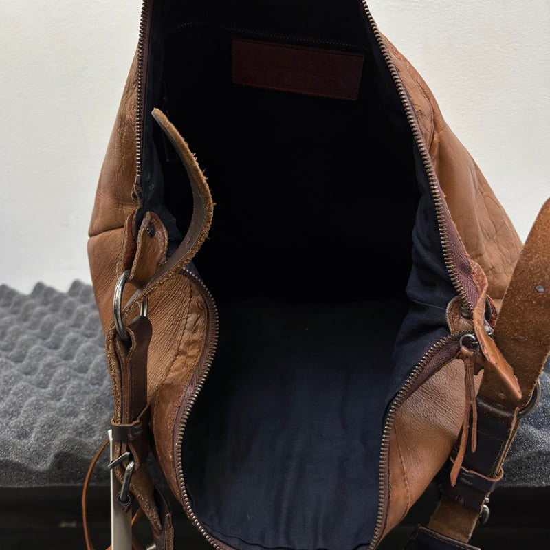 00s Balenciaga Brown Leather Crossbody Bag