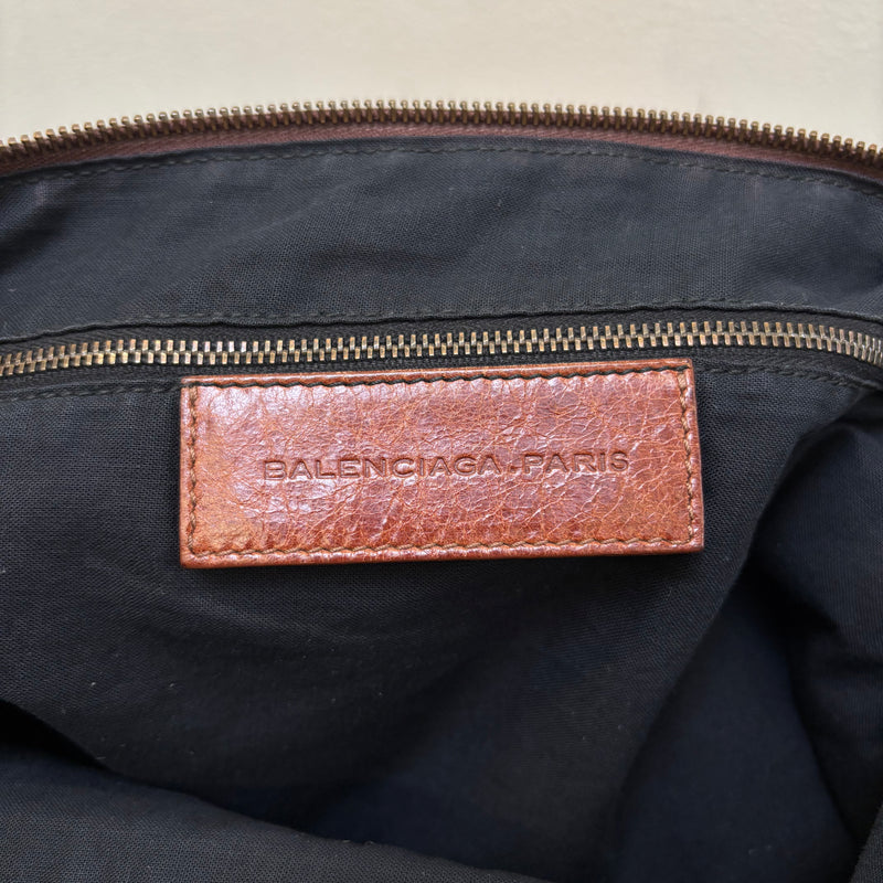 00s Balenciaga Brown Leather Crossbody Bag