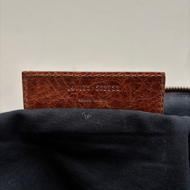 00s Balenciaga Brown Leather Crossbody Bag