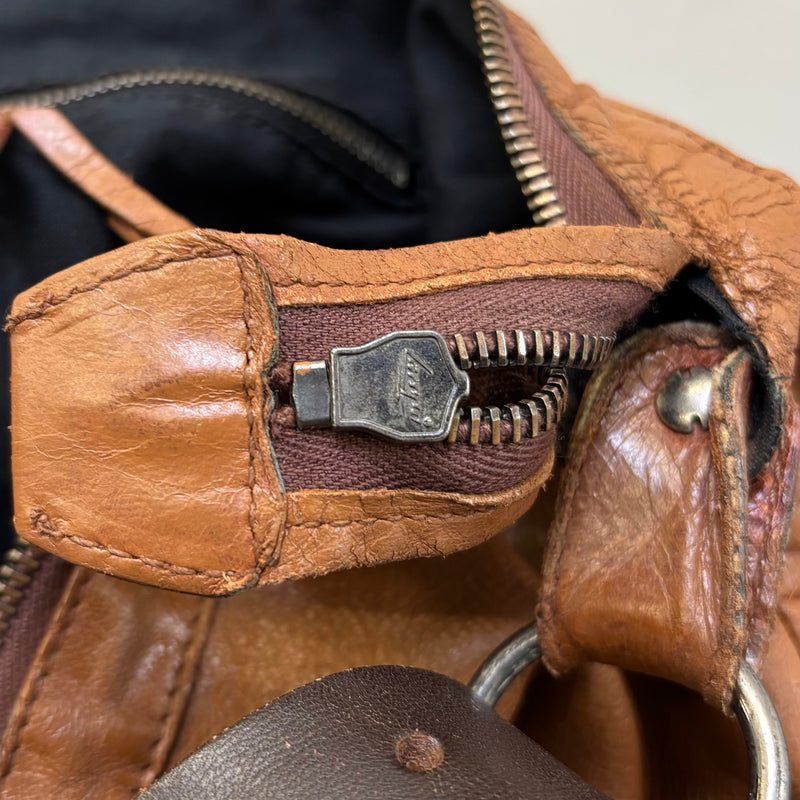 00s Balenciaga Brown Leather Crossbody Bag