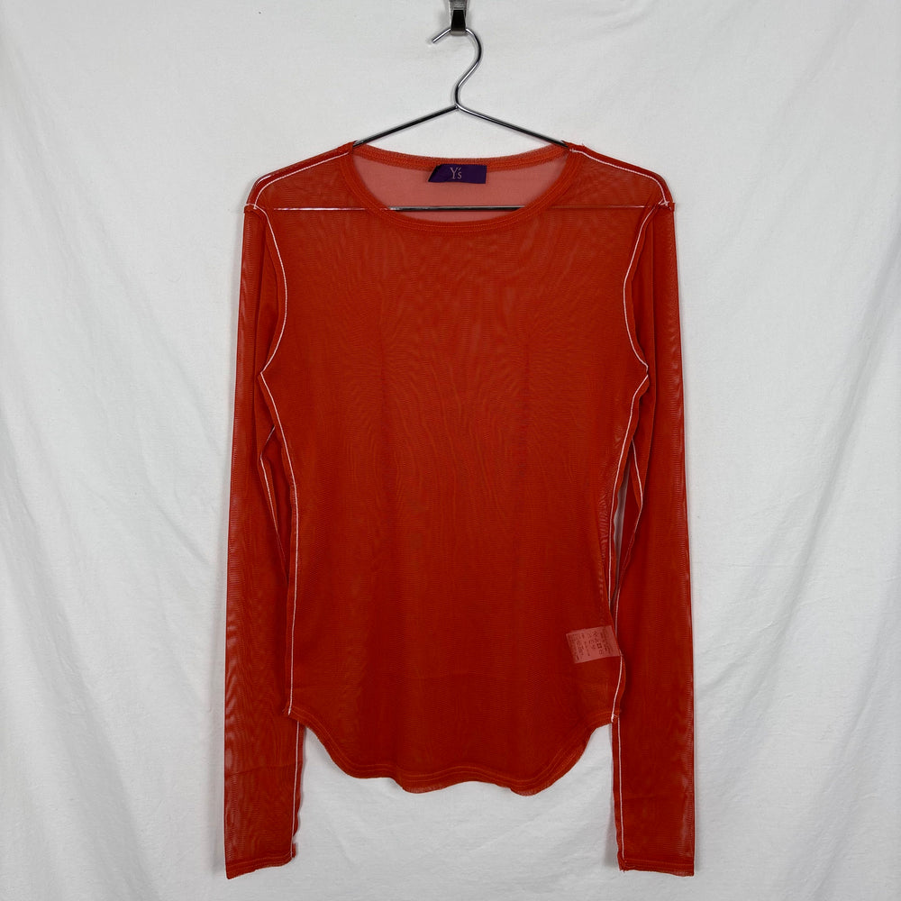 Y's by Yohji Yamamoto Mesh Contrast Stitch Long Sleeve