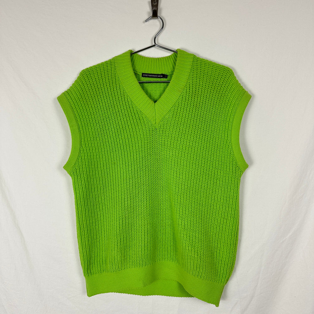 Issey Miyake Men Lime Green Knit Vest