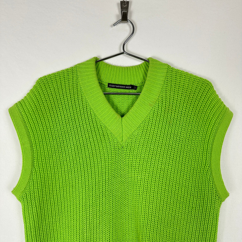 Issey Miyake Men Lime Green Knit Vest