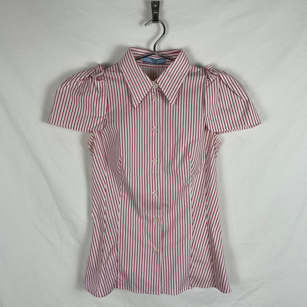 SS14 Prada Pin Stripe Short Sleeve Button Up