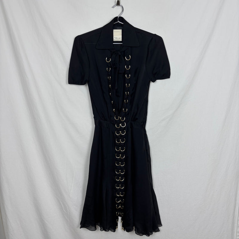 Dsquared2 Silk D-Ring Midi Dress
