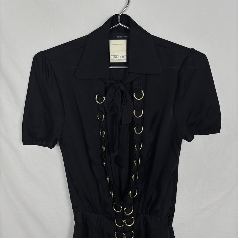 Dsquared2 Silk D-Ring Midi Dress