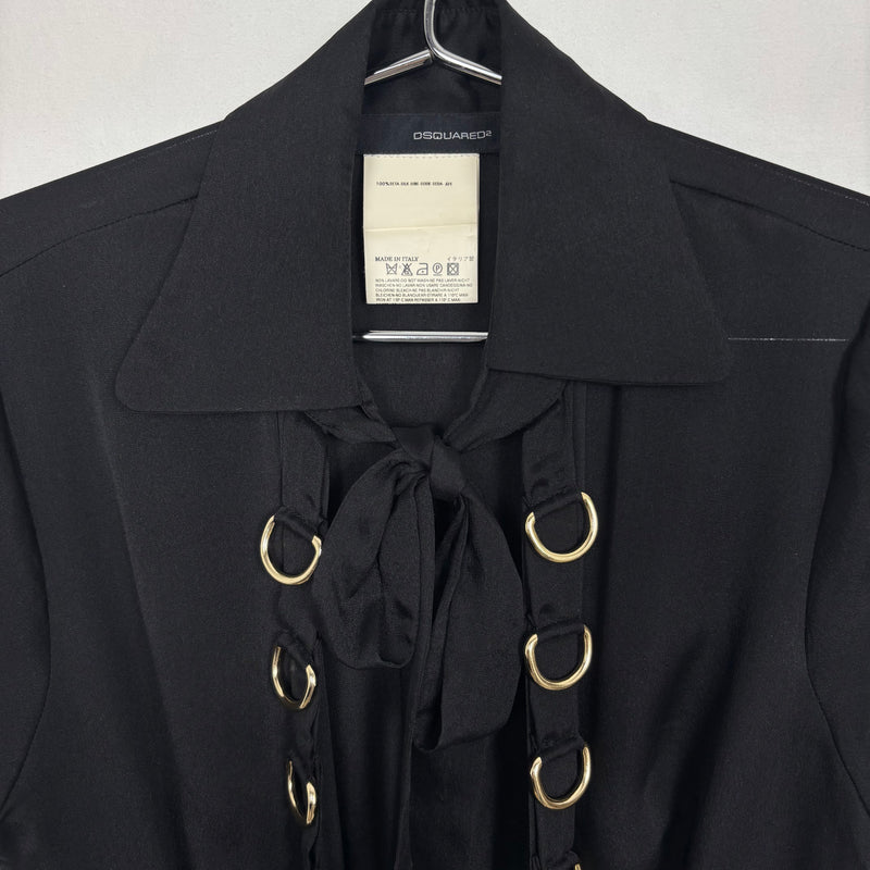 Dsquared2 Silk D-Ring Midi Dress