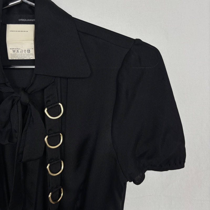 Dsquared2 Silk D-Ring Midi Dress