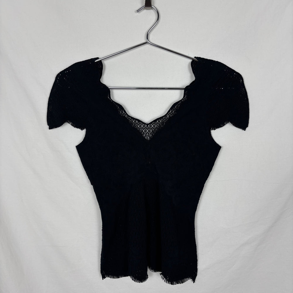 Jean Paul Gaultier Spandex Lace Style V-Neck Top