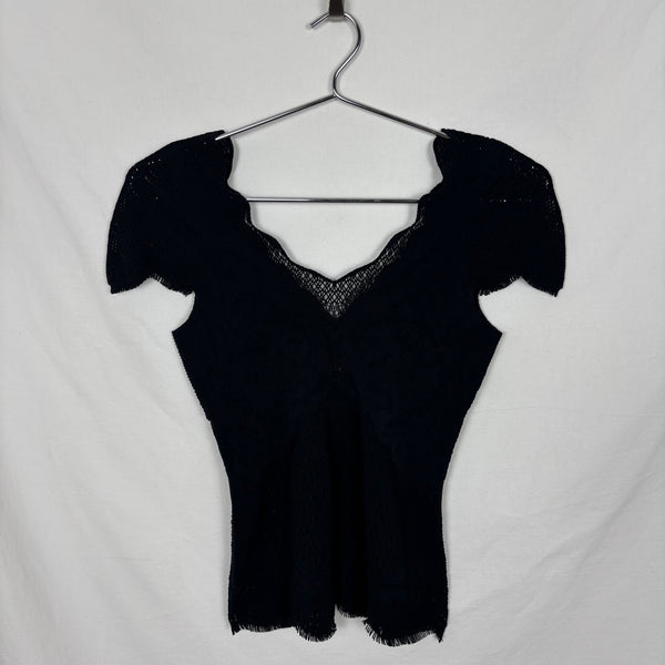 Jean Paul Gaultier Spandex Lace Style V-Neck Top