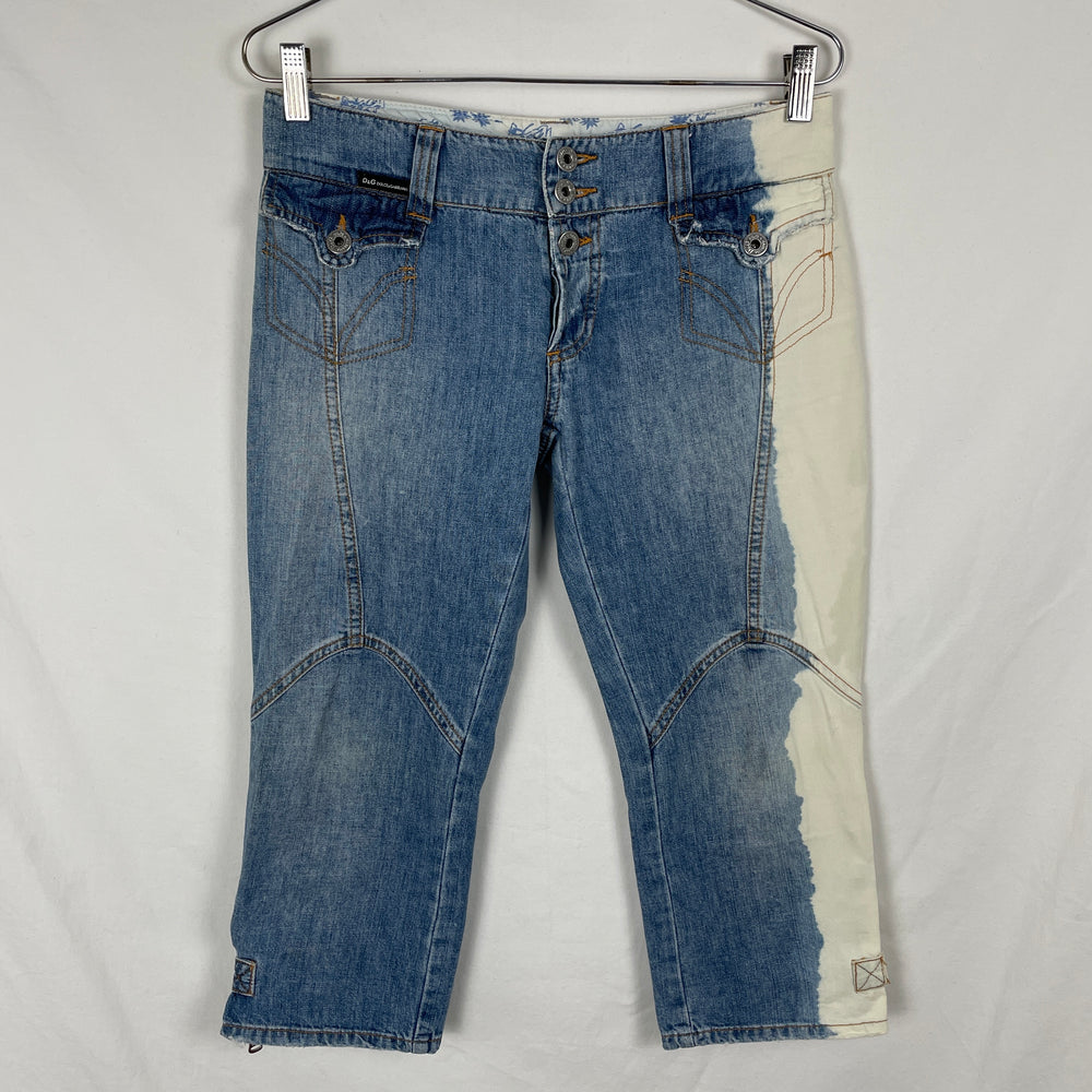 00s Dolce & Gabanna Bleach Dye Denim Capris