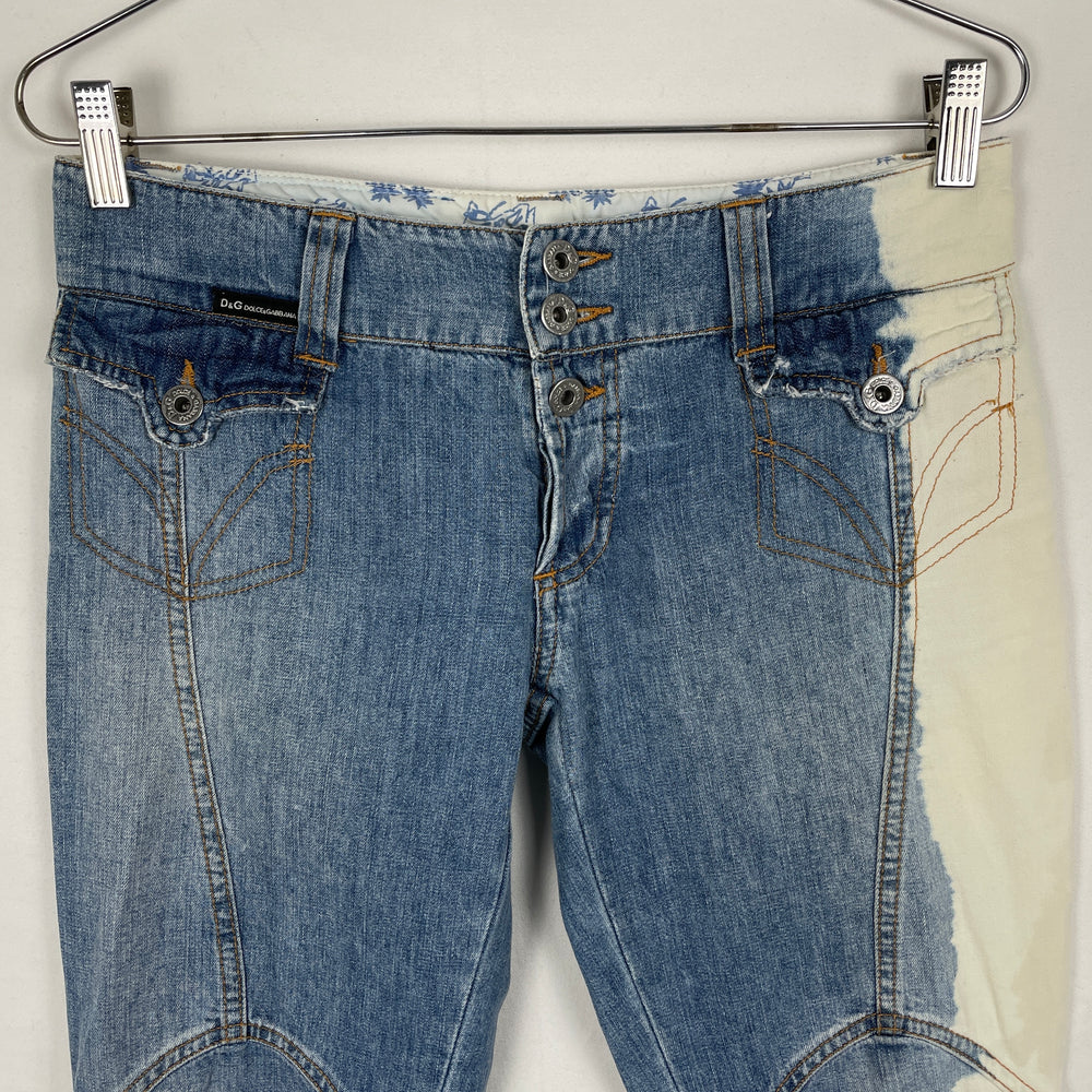 00s Dolce & Gabanna Bleach Dye Denim Capris