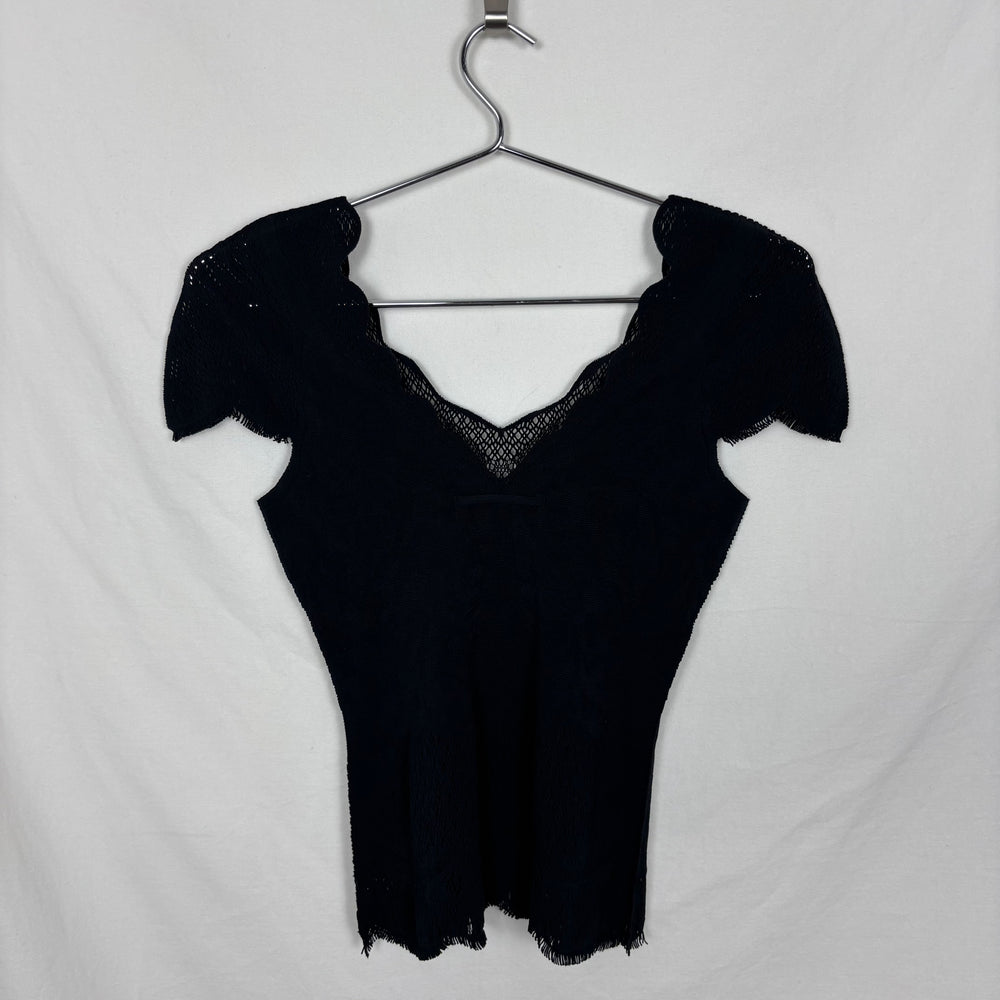 Jean Paul Gaultier Spandex Lace Style V-Neck Top