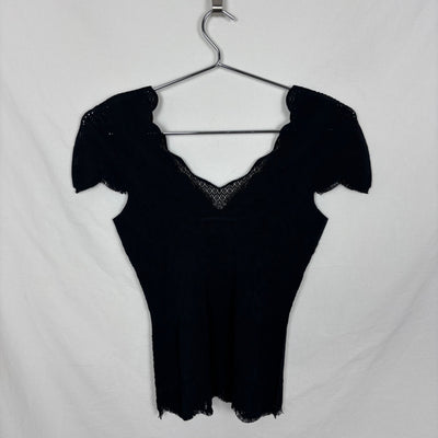Jean Paul Gaultier Spandex Lace Style V-Neck Top